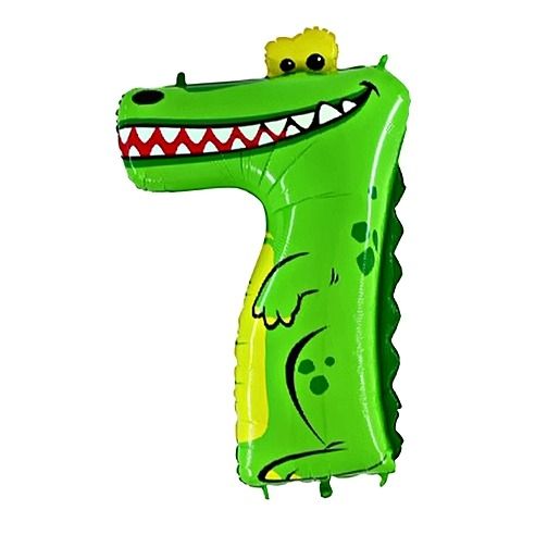 Tierischer Zahlen-Ballon 7 Krokodil