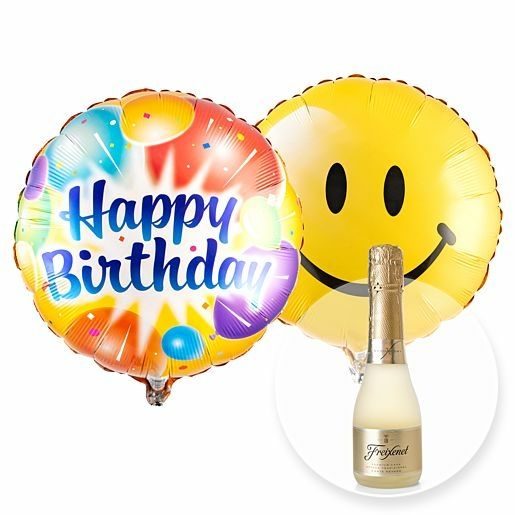 Ballon-Set Happy Birthday! und Freixenet Semi Seco